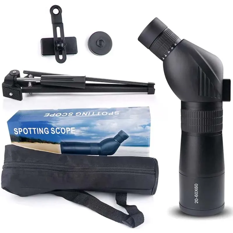 Potente telescopio Monocular con Zoom 20-60X60, prisma Bak4, resistente al agua, antiniebla, para acampar, observación de aves, paisaje, observación, alcance para teléfono - imagen 4