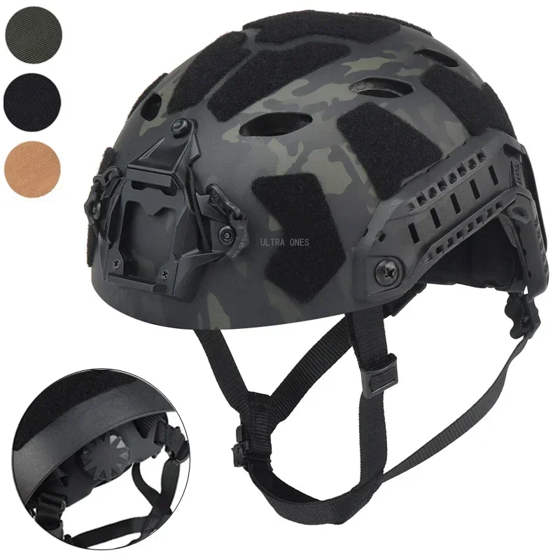 Casco táctico ajustable para caza CS Wargame medio cubierto FAST SF cascos de corte súper alto Paintball Airsoft casco de protección