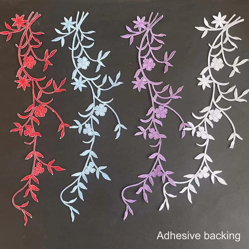 Parche termoadhesivo para ropa con flor de ciruelo, apliques de tela bordados florales, parches para planchar, pegatinas para coser ropa DIY - imagen 2