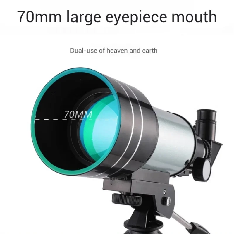 Telescopio astronómico 150X, telescopio de viaje portátil refractor de apertura de 70mm con adaptador de teléfono caza de luna para observación de estrellas - imagen 4