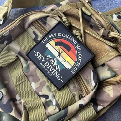 Parche táctico Sky Diving bordado velcro para mochila y brazalete