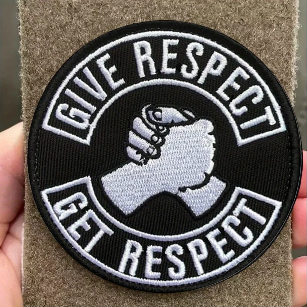 Dar Respect-Get Respect Morale parche bordado insignia táctica militar brazalete gancho y bucle mochila pegatinas