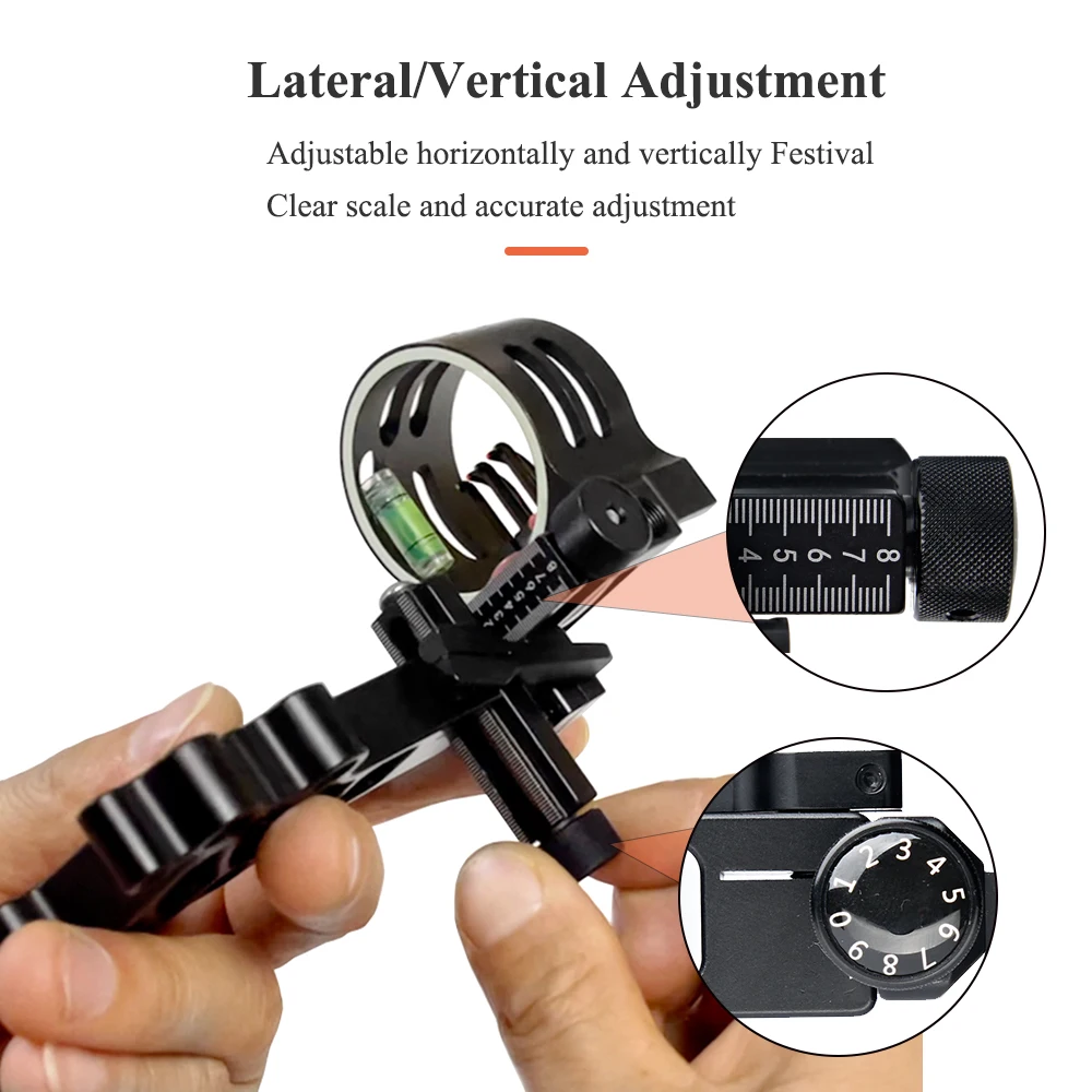 Toparchery mira de arco de 5 pines, vista de Metal completo, espaciado de Pin de puntería ajustable para tiro con arco compuesto/arcos recurvos, tiro de caza - imagen 2