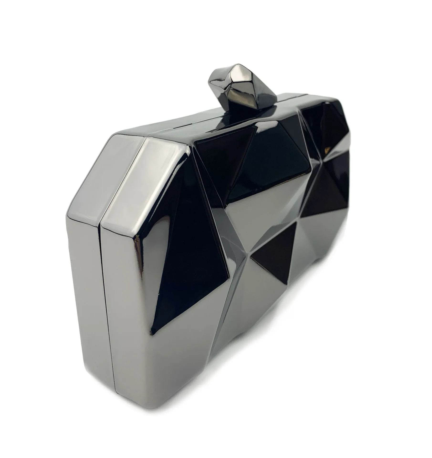 Lawaia Bolso de mano de acrílico con forma especial, bolso de noche de 17-11-6cm, bolsos únicos para mujer, bolso con forma metálica