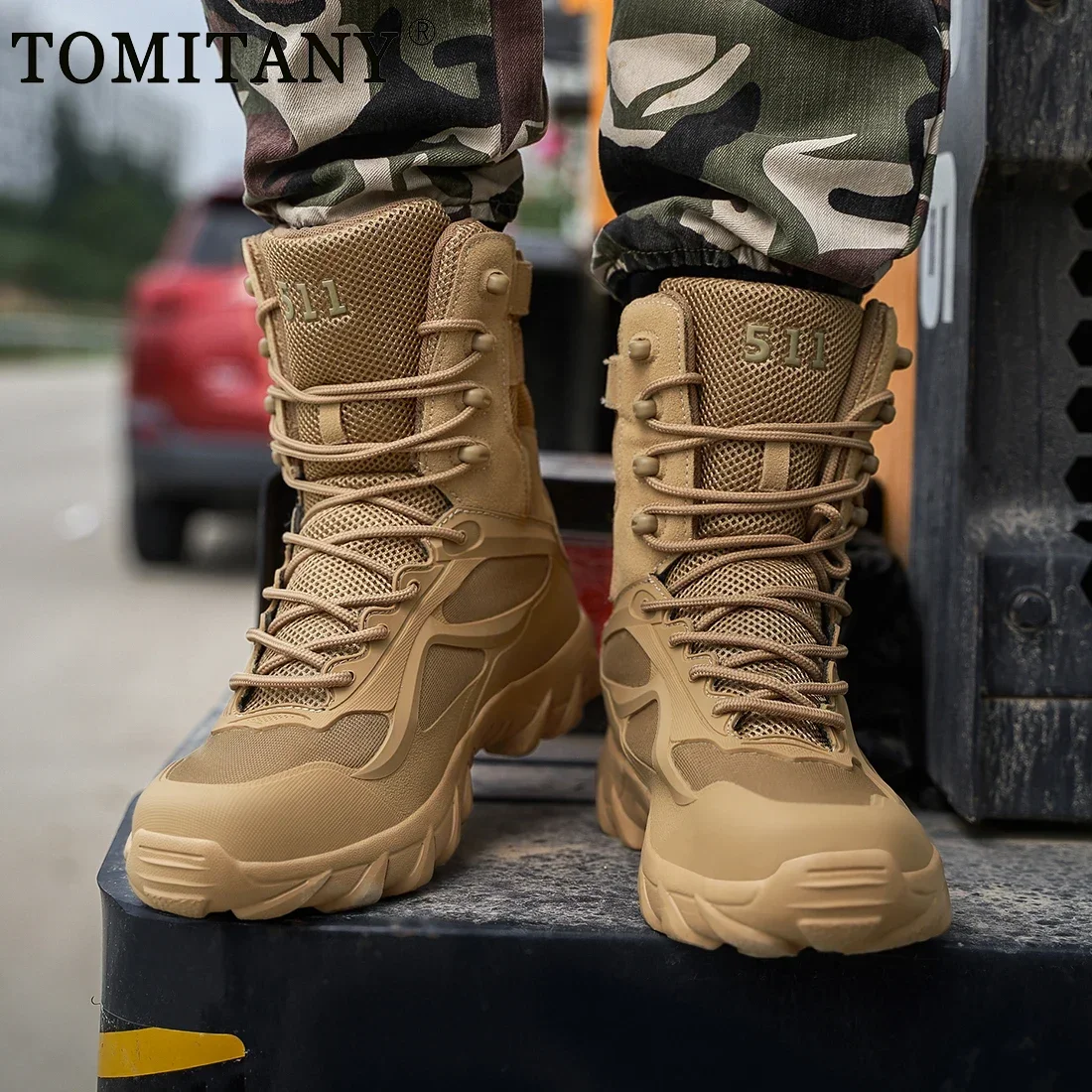 Botas militares tácticas para hombre, zapatos de trabajo de seguridad para invierno, botas militares de combate en el desierto de la fuerza especial, zapatos de senderismo al tobillo para exteriores - imagen 5