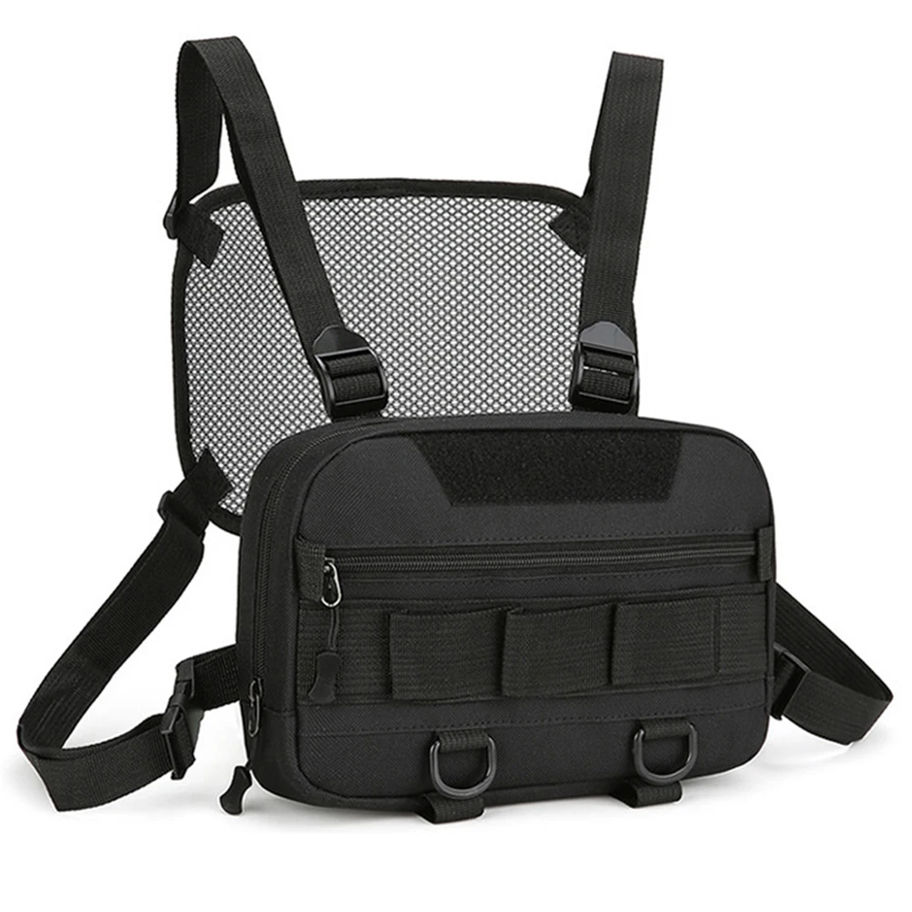 Bolsa táctica para chaleco en el pecho, mochila EDC, bolsa frontal para acampar al aire libre, ciclismo, senderismo, caza, escalada, pesca, señuelo, riñonera