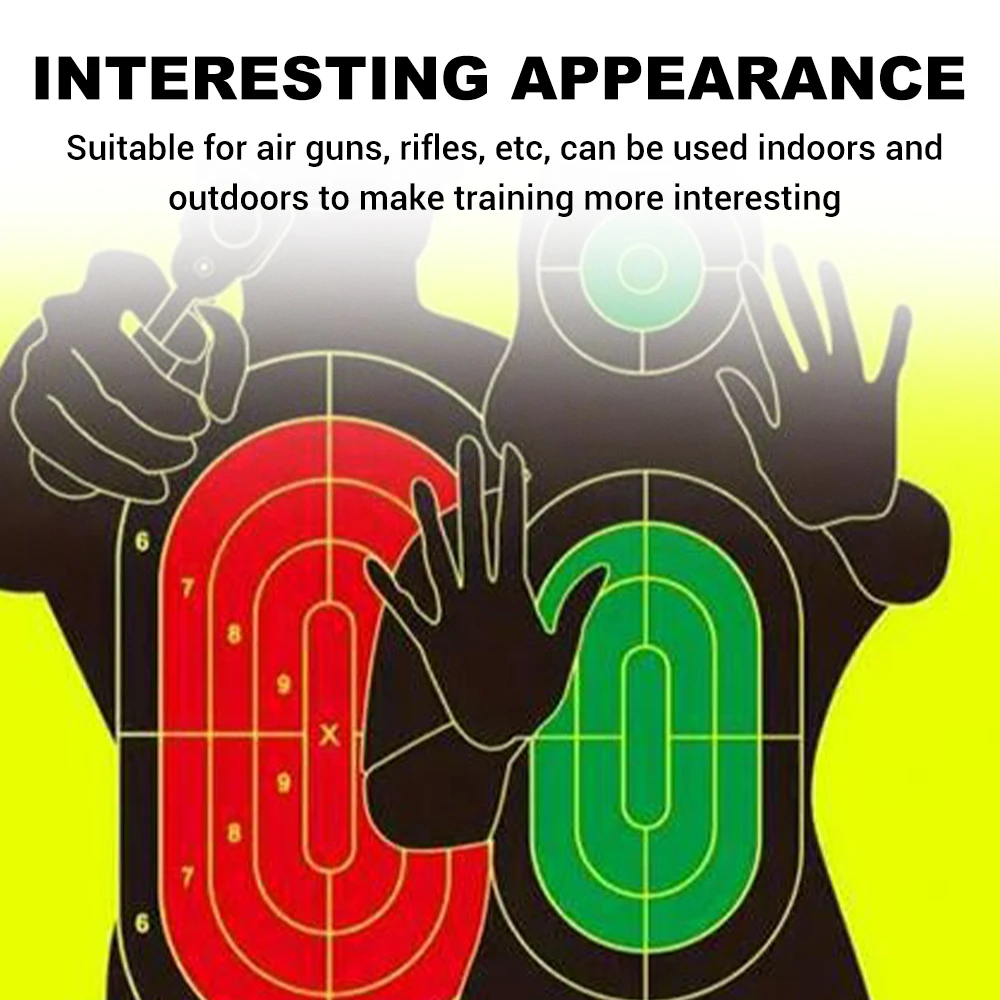 Papel de destino de tiro de 20 piezas, pegatina de objetivo de salpicaduras de 8/12 pulgadas, papel de objetivos autoadhesivo, pegatinas de objetivo de tiro fluorescentes - imagen 3