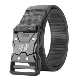 Cinturón táctico militar negro – Tela ripstop, hebilla rápida