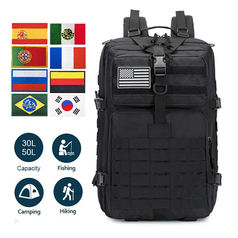 OULYLAN-mochila táctica militar 3P para hombre, morral de viaje para acampar, senderismo al aire libre, caza, MOLLE - imagen 4