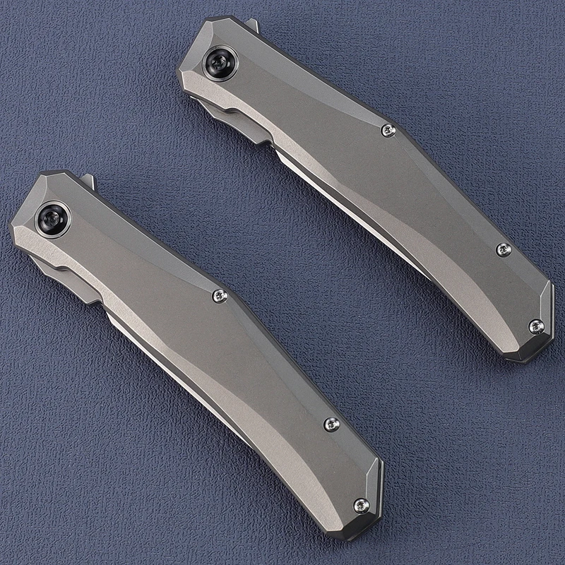 Espina Verde Mini Hoja Persa D2 – Cuchillo táctico con mango titanio - imagen 5