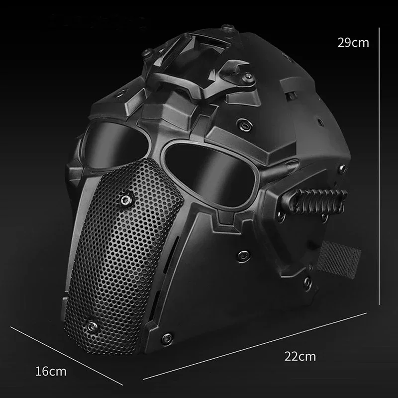 ERQYGRA-mascarilla táctica de cara completa, protector de Paintball, Cosplay, equipo de Airsoft, caza, juego de guerra, accesorios de tiro al aire libre - imagen 3