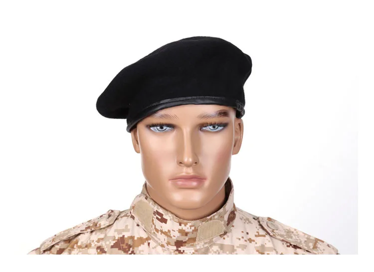 Boina de lana Unisex, accesorios de caza, Boina militar del ejército, fuerzas especiales, soldados - imagen 4