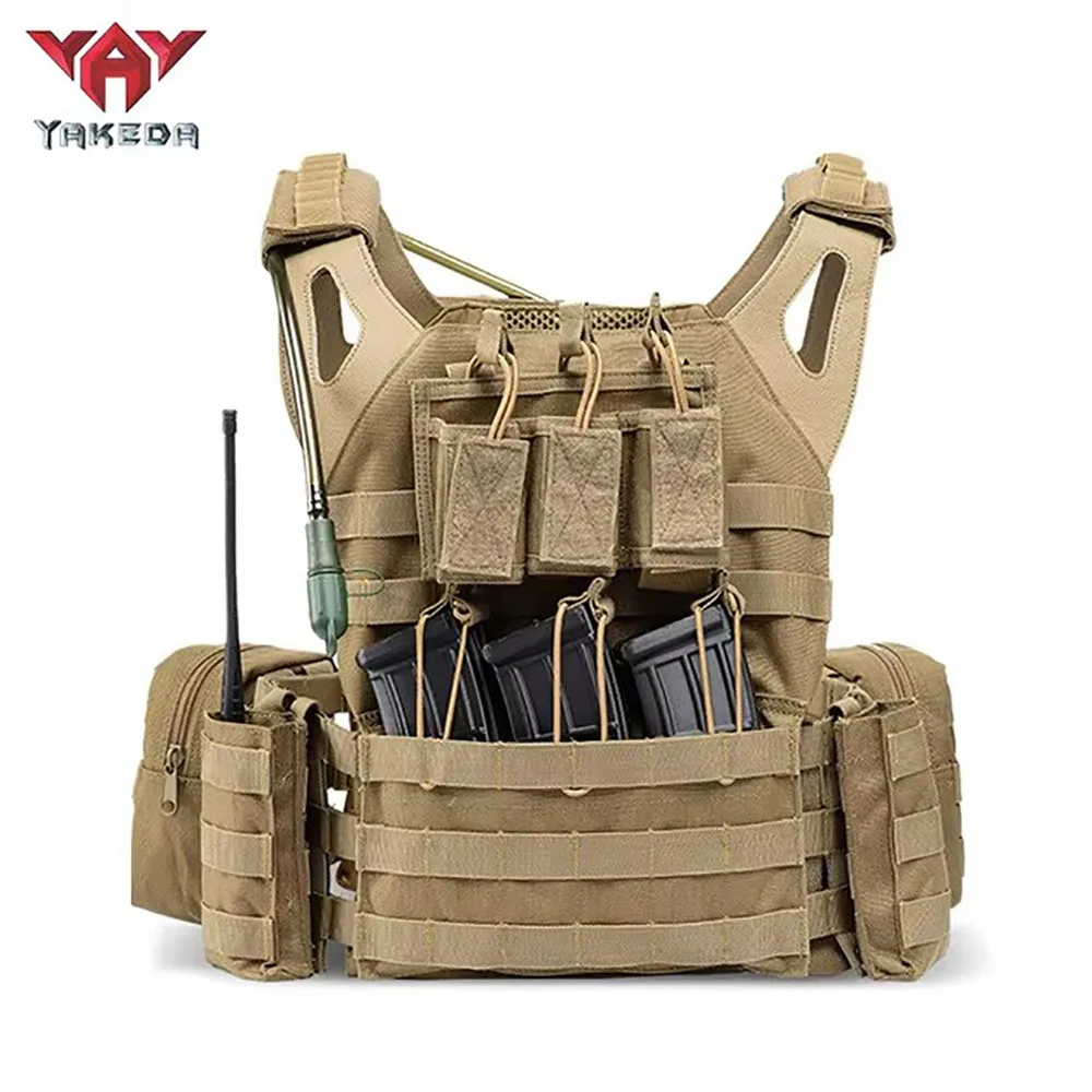 Chaleco táctico YAKEDA con bolsa de agua portátil Molle Airsoft CS chaqueta protectora ajustable de combate - imagen 2