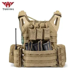 YAKEDA Chaleco táctico con bolsa de agua y MOLLE para airsoft