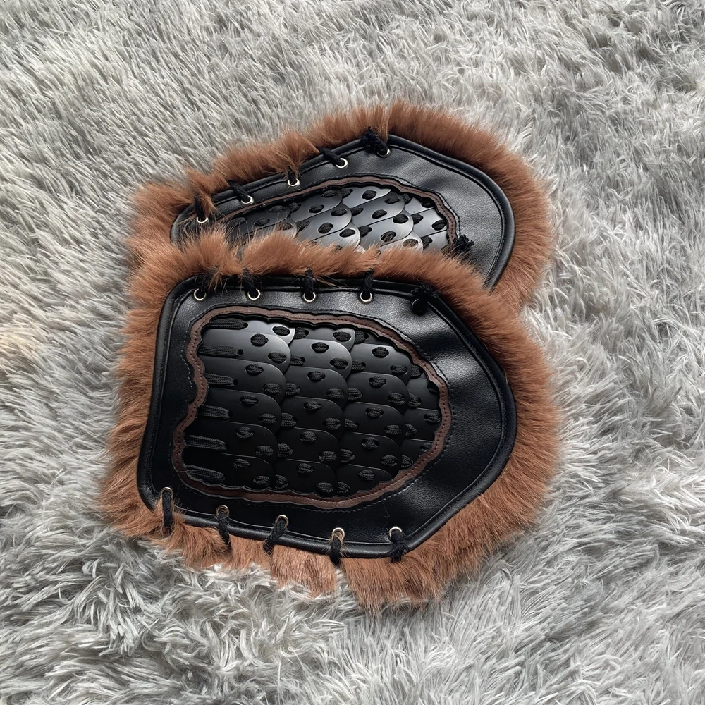 Protectores de brazo de armadura de corbata, protectores de muñeca, estilo pradera, armadura de borde de pelo, accesorios de traje de pesca con mosca - imagen 3