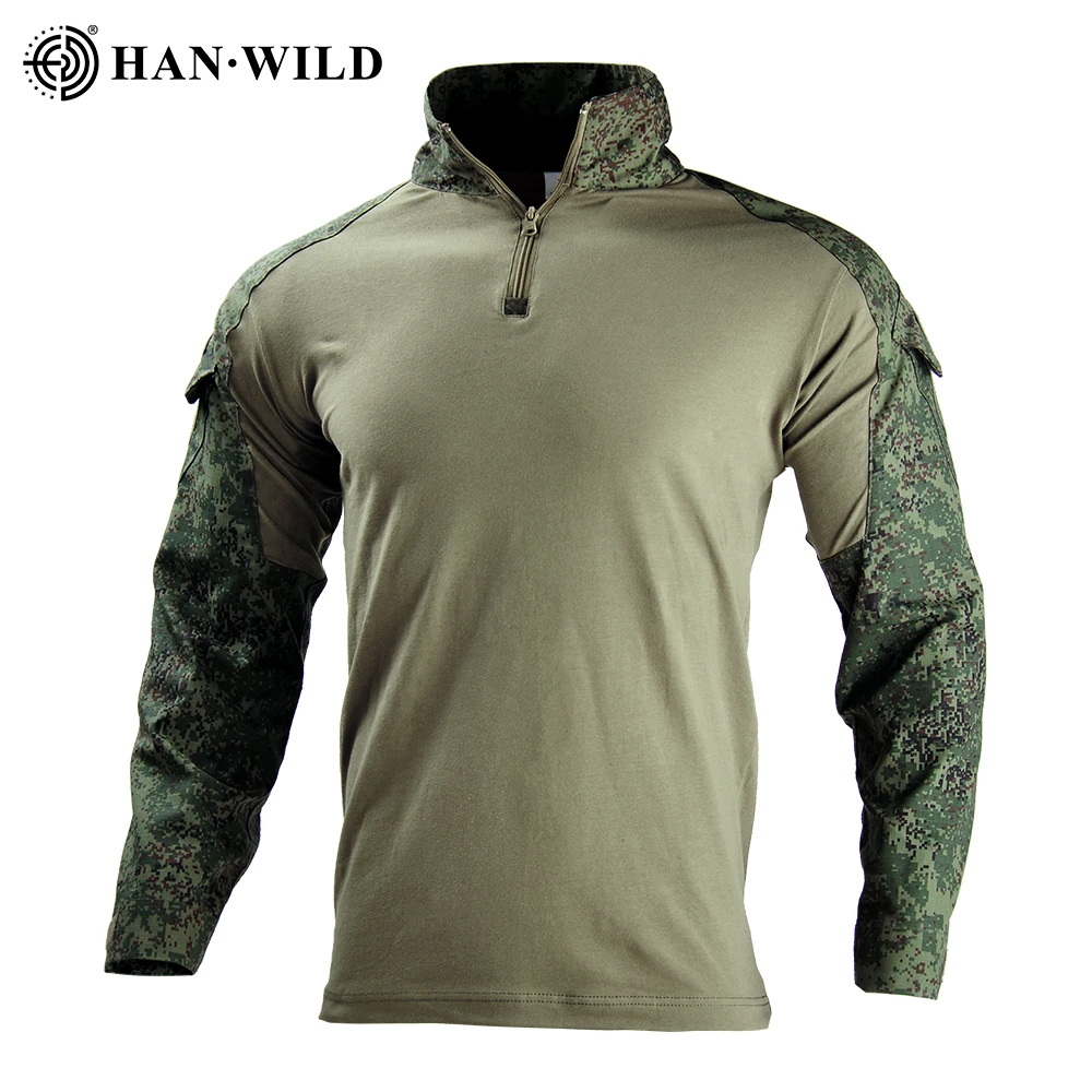 Camiseta de combate ruso, ropa para hombre, camiseta táctica de manga larga, camisa de escalada de algodón a prueba de viento, camisetas Airsoft de caza para hombre - imagen 4