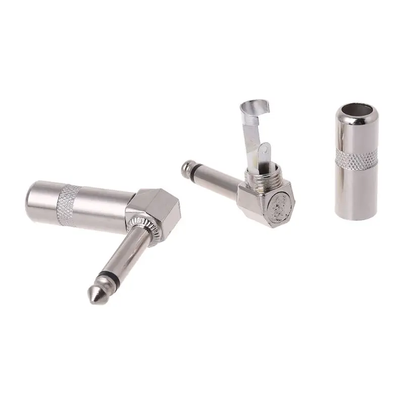 4 Uds ángulo recto 1/4 "TS Mono enchufe teléfono guitarra o conector 6,35mm Dropship - imagen 4