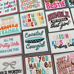 Parche bordado termoadhesivo con letras estilo cómic para ropa