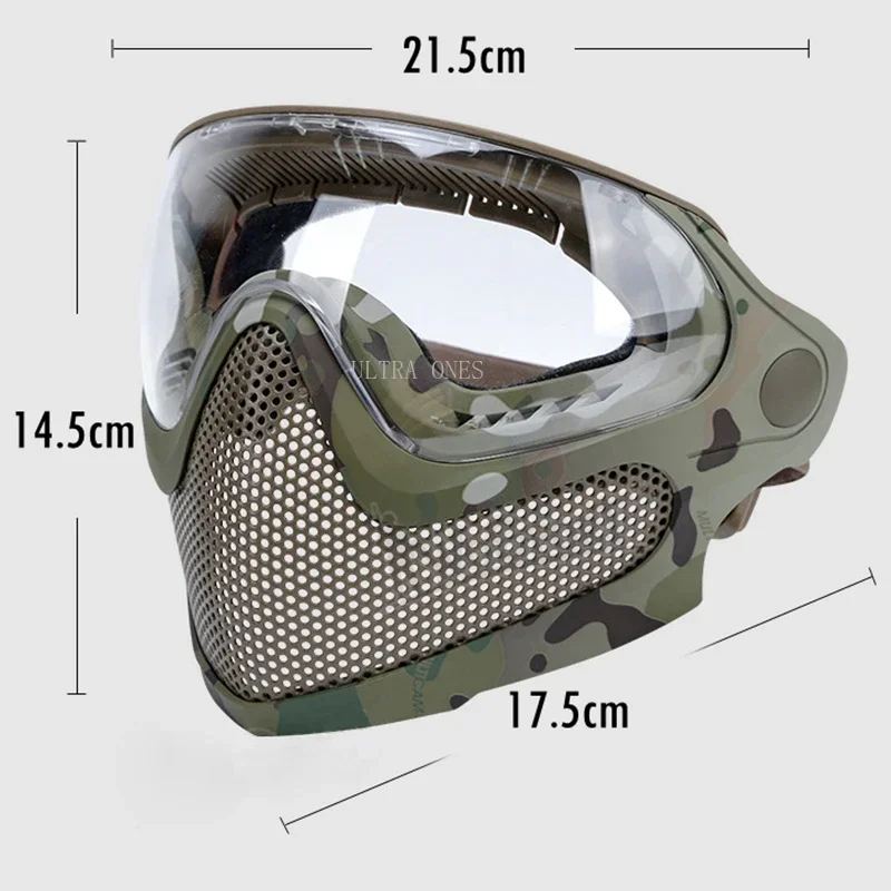 Máscara táctica Airsoft de cara completa Paintball Cs resistencia al impacto gafas protección caza combate casco máscaras - imagen 3