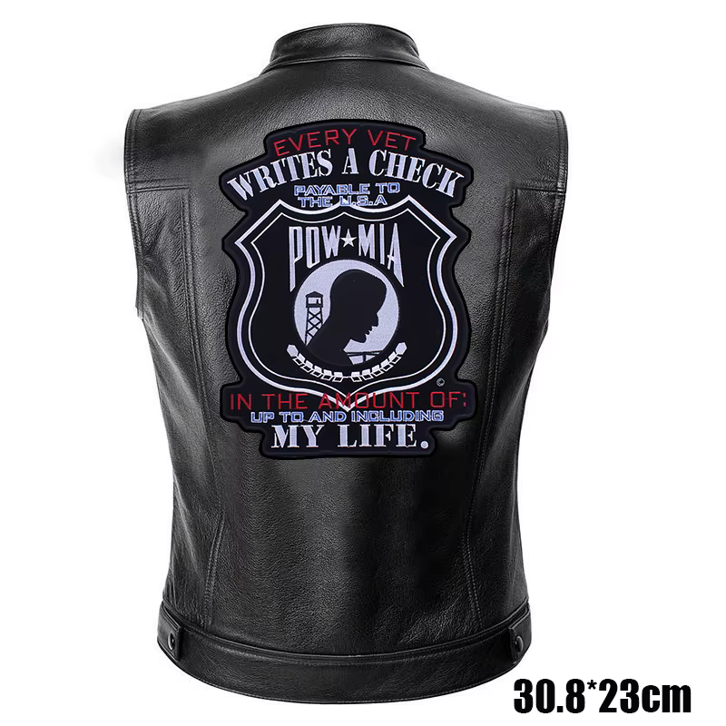 Parche bordado grande cuero punk termoadhesivo para chaquetas y vaqueros - imagen 4