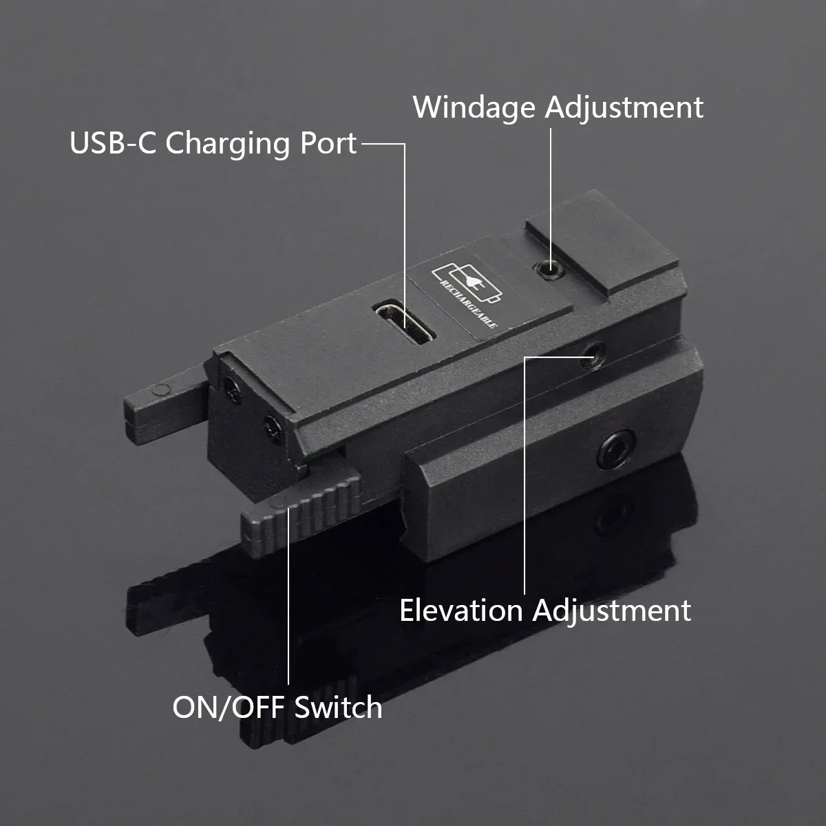 Láser de carga USB, mira de punto rojo verde, 11mm, 20mm, pistola de mano de caza táctil G 17 19, energía portátil recargable para exteriores - imagen 3