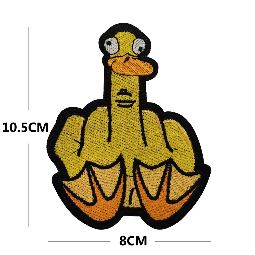 Parches de velcro con bordado de pato amarillo pequeño, insignia de moral de pato con cuchillo en la mochila, pegatina de sombrero, parche táctico - imagen 5
