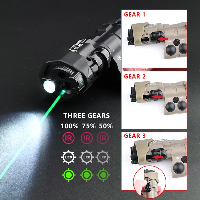WADSN nuevo MAWL-C1 actualizado táctico Airsoft de nailon de plástico CNC de puntería LED punto rojo verde azul arma de caza luces IR láser - imagen 3