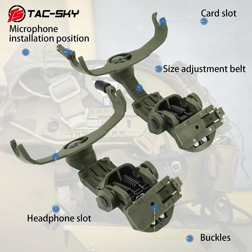 Soporte adaptador de montaje para casco con riel TS TAC-SKY ARCOPS-CORED, Compatible con casco táctico con cancelación de ruido COMTA II III - imagen 5