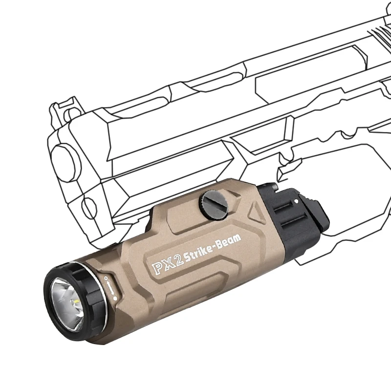 WADSN PX2 luz de pistola 1000 lúmenes linterna colgante táctica de alta potencia lámpara de explorador de caza Airsoft 1913 20MM antorcha de Camping con riel - imagen 2