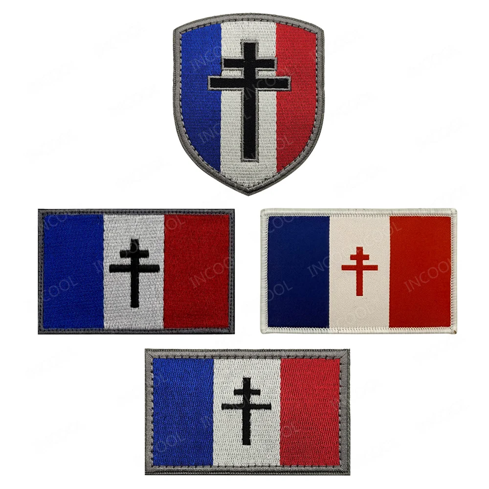 Bandera de Francia con parche bordado cruzado, apliques de banderas coloridas francesas, parches decorativos para hombro para bolso, gorra, chaquetas, chaleco DIY - imagen 2