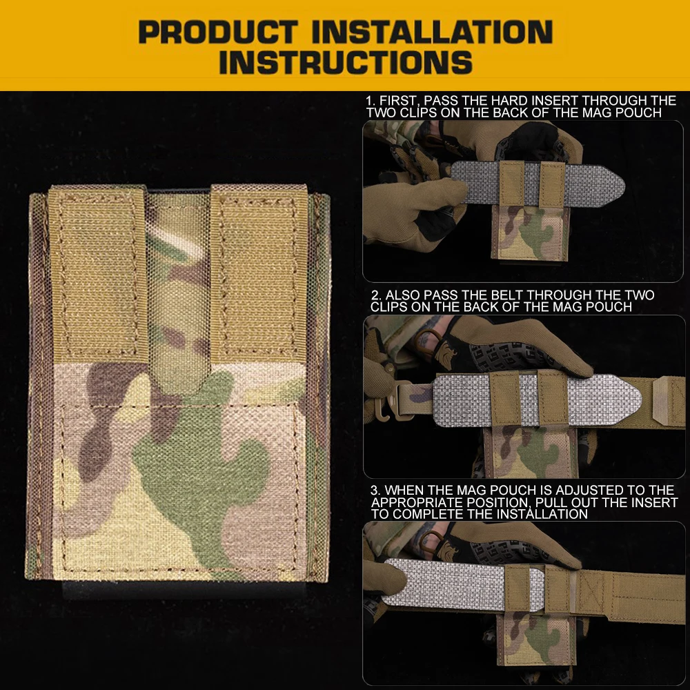 Bolsa para revistas MK2 5,56, con placa de inserción Mag de liberación rápida, bolsa para caza, tiro, Airsoft Mag, Molle PHC, cinturón de batalla táctico - imagen 5