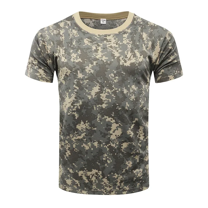 Camiseta de camuflaje 3D para hombre, ropa informal a la moda para actividades al aire libre, cuello redondo, manga corta, camisetas deportivas para exteriores de gran tamaño para verano y calle - imagen 4
