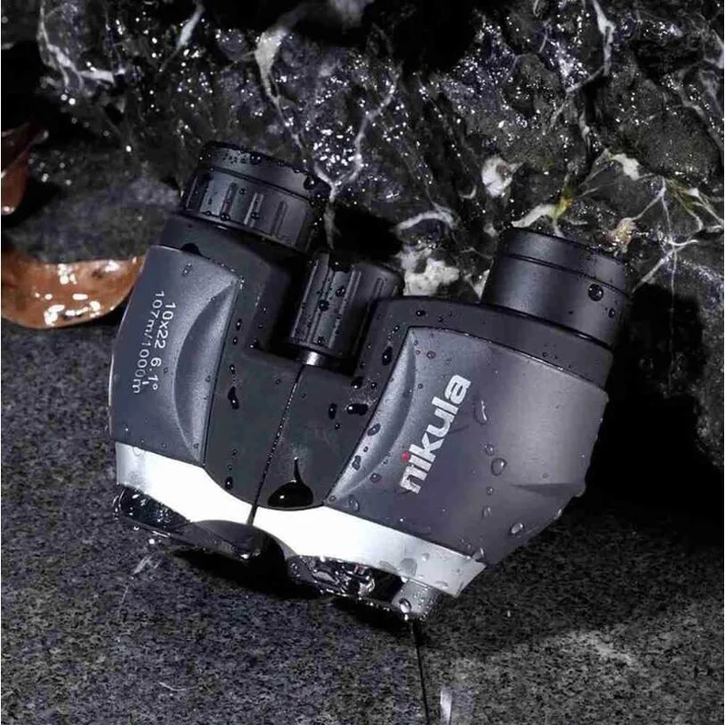 Nikula 10X22 HD amplia visión 100% binoculares ópticos lentes compactas de alta óptica turismo al aire libre Camping caza telescopio potente - imagen 2