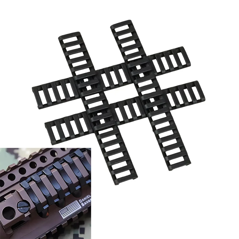 4 Uds. Cubiertas de barandilla de goma duraderas para rieles tácticos, agarre y protección mejorados para accesorios de Rifles de caza deportivos al aire libre - imagen 3