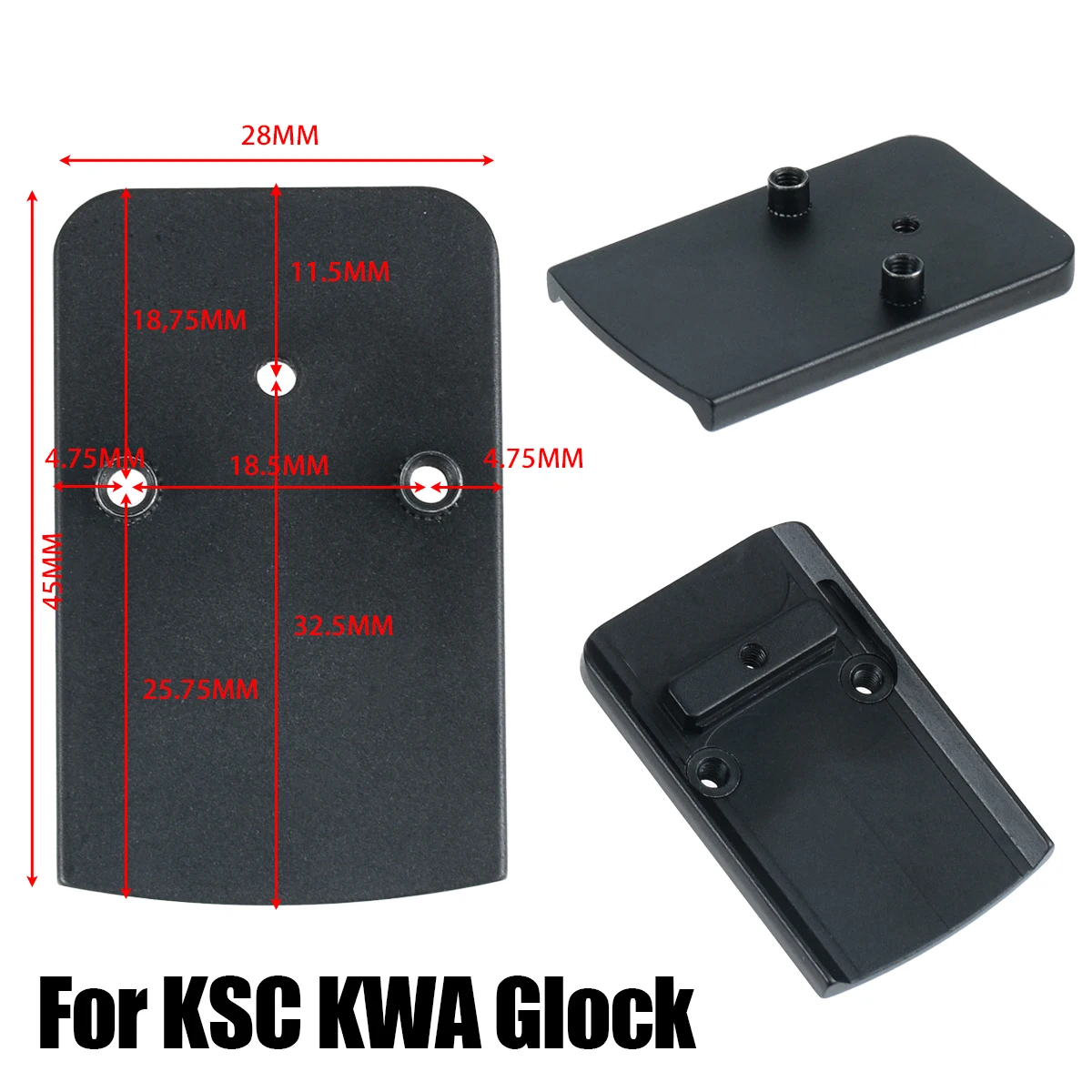 Montaje Picatinny Glock para miras punto rojo - imagen 3