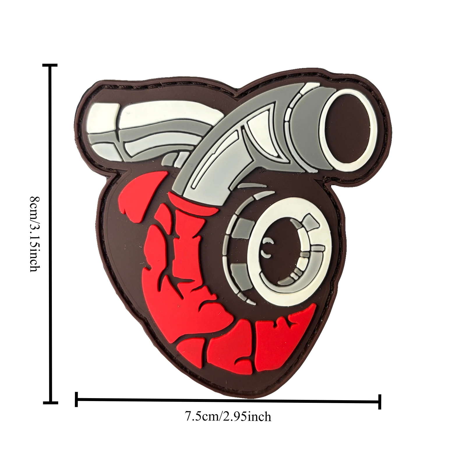 Parche táctico PVC Turbine Heart con velcro para brazalete y mochila - imagen 2