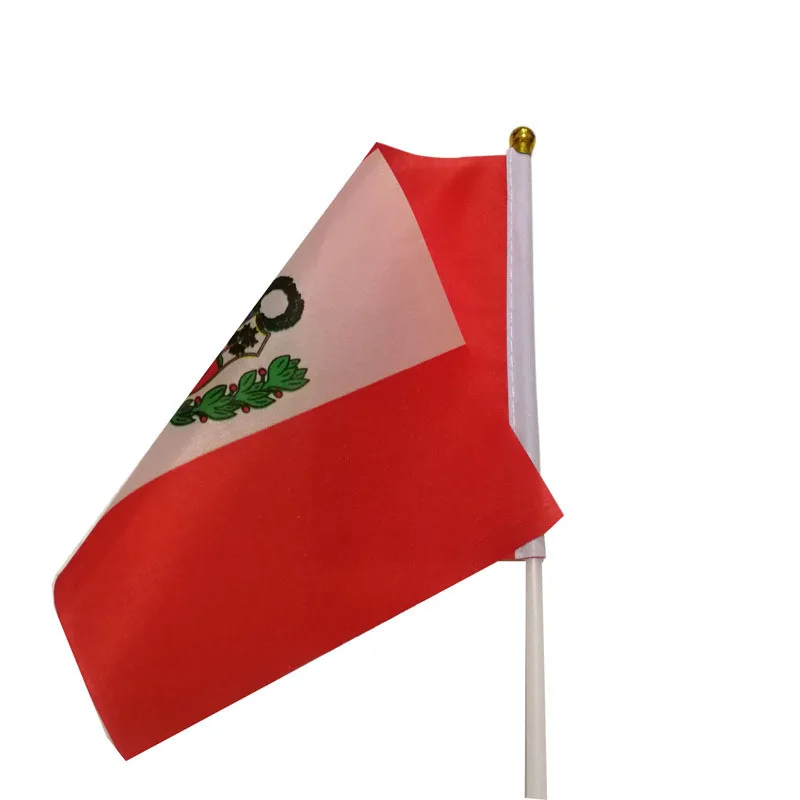 Banderas agitadoras de mano de Perú, 14x21cm, 10 unidades por lote, venta al por mayor - imagen 3