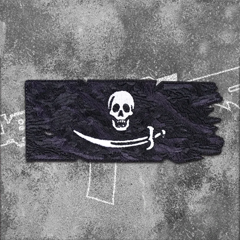 Parches de gancho y bucle de bandera pirata para ropa, emblema táctico de moral en mochila, apliques de parche militar, Top Ten - imagen 4