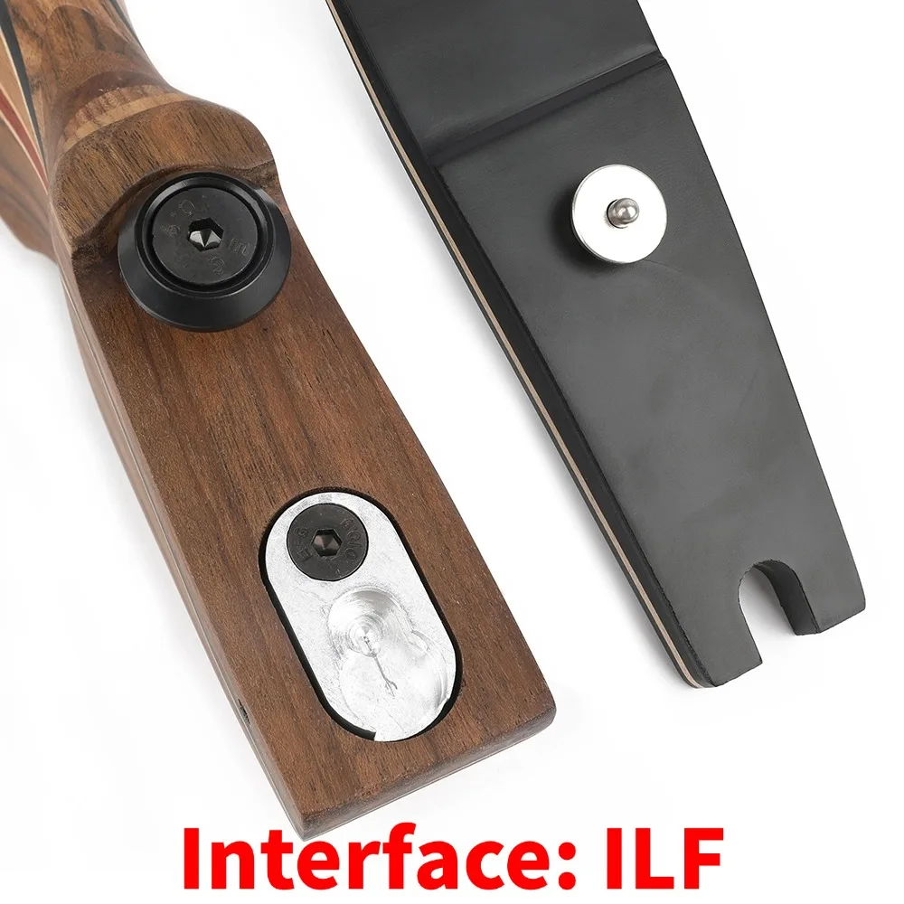 KAIMEI-Arco recurvo de tiro para mano derecha, herramienta con mango de madera, interfaz ILF, 60 '', 30-60 libras, 710 - imagen 4