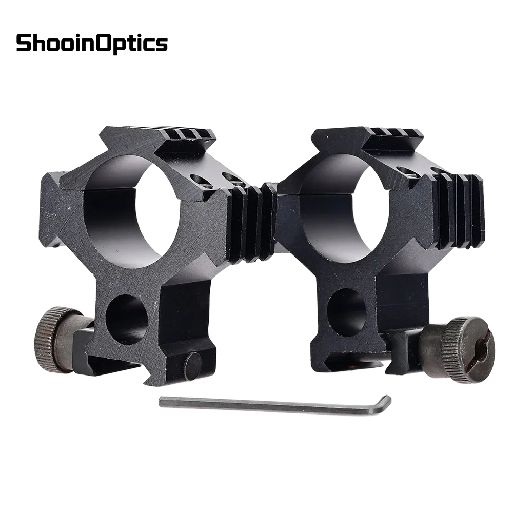 Anillos de montaje de alcance táctico de aluminio, Base de riel de 20mm, soporte de óptica duradero para miras de Rifle de caza - imagen 2