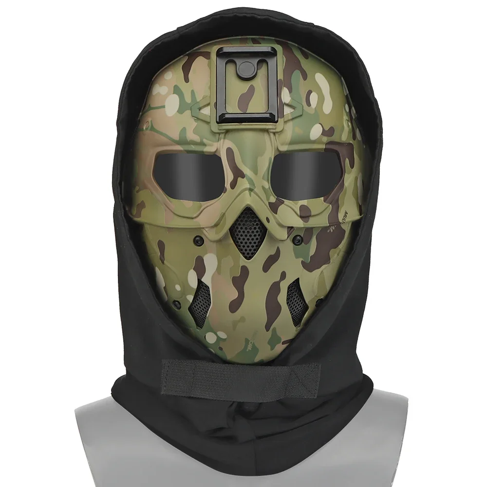 Máscara táctica de cara completa, casco combinado, casco protector transpirable para Airsoft, Paintball, accesorios de película de Halloween