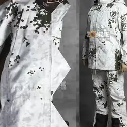 Abrigo impermeable camuflaje nieve y pantalones cortavientos para esquí