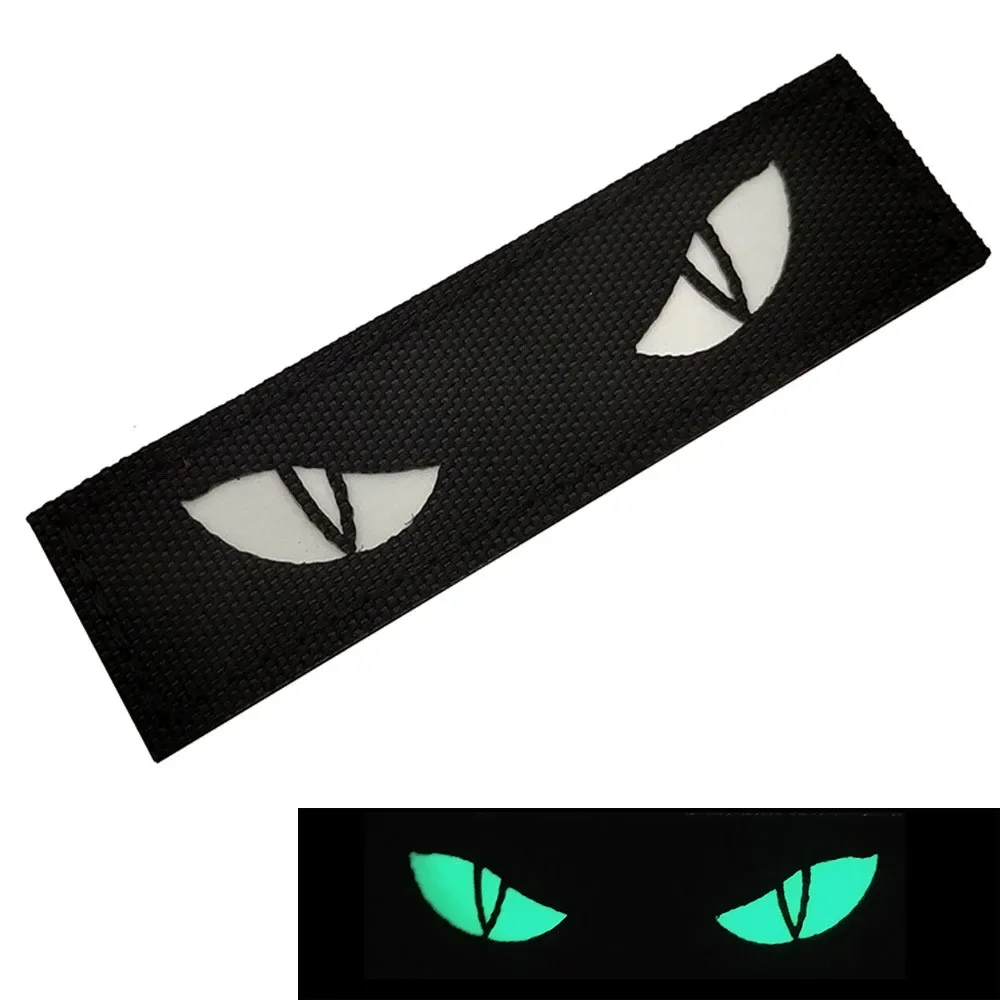 Parche táctico de ojos de gato, parche luminoso de ojos de diablo, insignia táctica de moral para casco táctico, bolsa, chaqueta, uniforme - imagen 5