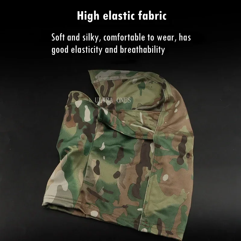 Casco táctico de cara completa, máscara de tiro, pasamontañas de camuflaje de combate Airsoft, sombrero para deportes al aire libre, caza, senderismo, bufandas, máscaras - imagen 5