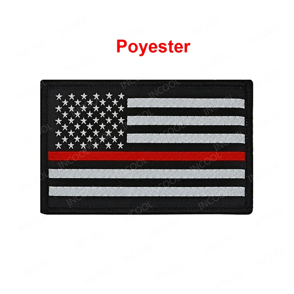 Parches de bandera de EE. UU. Para ropa, insignias de sujetador de motorista táctico de línea roja y azul, gorra de chaqueta y mochila - imagen 3