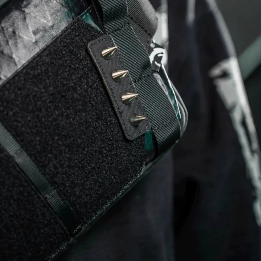 Insignia táctica con tema de remache de Metal, charretera de nailon, parche funcional de estilo Punk para solapas, mochila, decoración de ropa - imagen 4