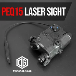 Luz táctica láser AN/PEQ-15 + linterna LED blanca + visión nocturna IR para arma, Riel de 20mm para Rifle de caza, Airsoft, PEQ