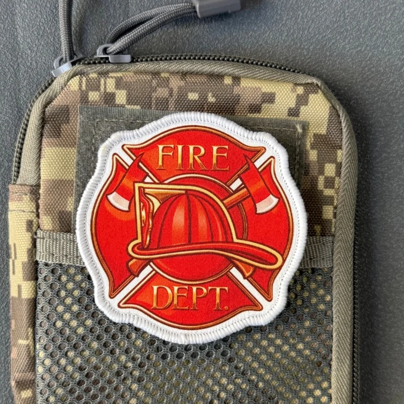 Parche táctico de bomberos con gancho y bucle para mochila - imagen 2