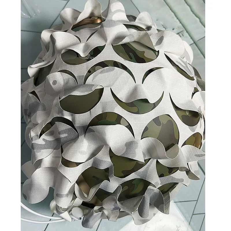 MCAP invierno camuflaje blanco nieve Camo 3D cubierta de casco táctico al aire libre tiras de tela, bufanda máscara, guantes, gorra, correas - imagen 2