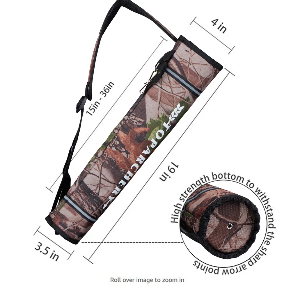 Carcaj de flecha de tiro con arco, Material de lona, tubo de flecha de caza, aljaba de flecha portátil para caza al aire libre, accesorios de práctica de tiro - imagen 3